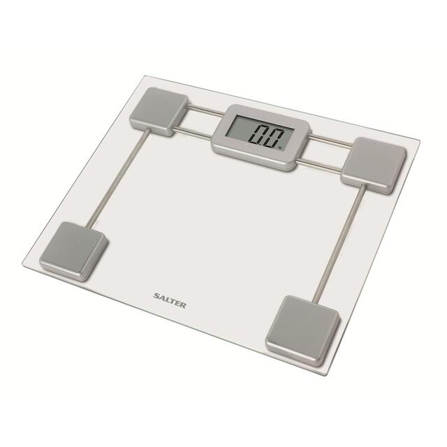 Salter Toughened Glass Compact Electronic Bathroom Scale - Silver thumbnail 2