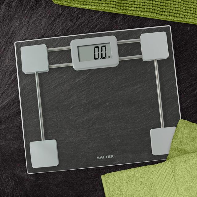 Salter Toughened Glass Compact Electronic Bathroom Scale - Silver thumbnail 3