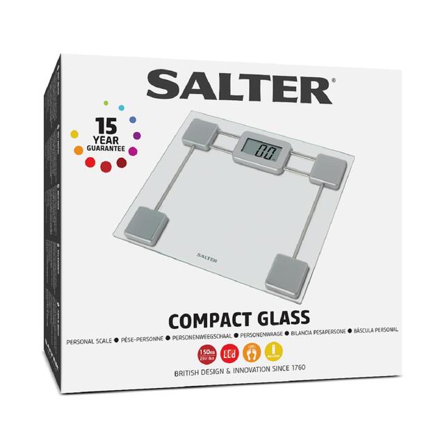 Salter Toughened Glass Compact Electronic Bathroom Scale - Silver thumbnail 4