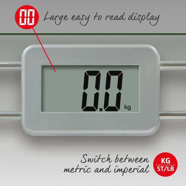 Salter Toughened Glass Compact Electronic Bathroom Scale - Silver thumbnail 6