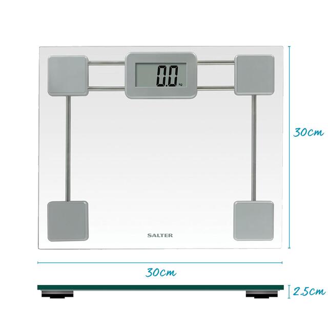 Salter Toughened Glass Compact Electronic Bathroom Scale - Silver thumbnail 7