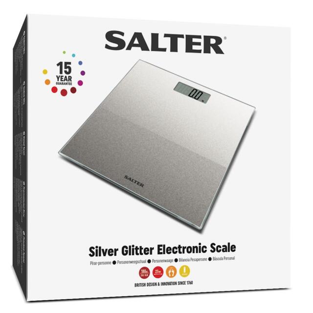 Salter Glass Electronic Bathroom Scale, Silver thumbnail 3