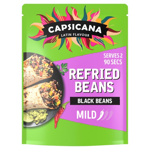 Capsicana Mexican Refried Chipotle Black Beans Medium