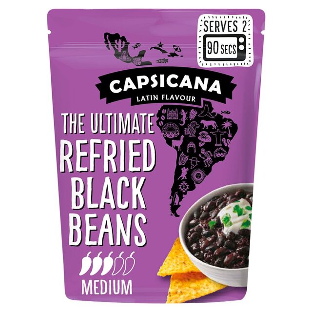 Capsicana Mexican Refried Chipotle Black Beans Medium