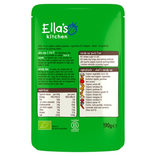 Ella's Kitchen Caribbean Chicken Baby Food Pouch 10+ Months thumbnail 2