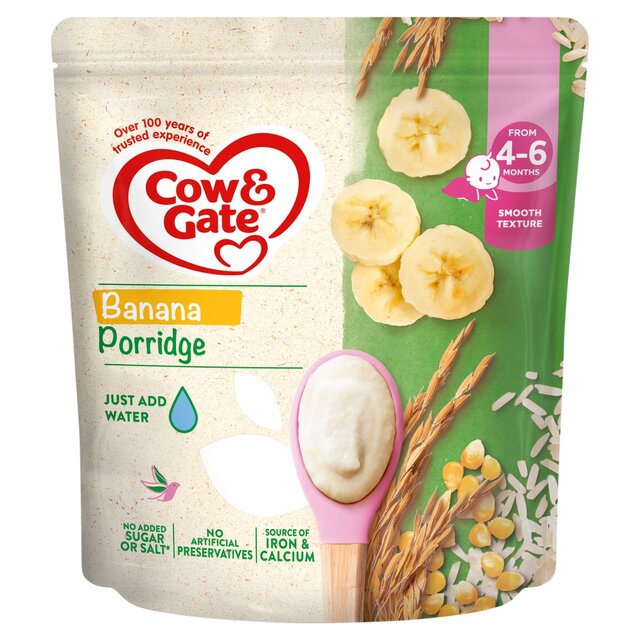 Cow & Gate Banana Porridge Baby Cereal 4-6+ Months