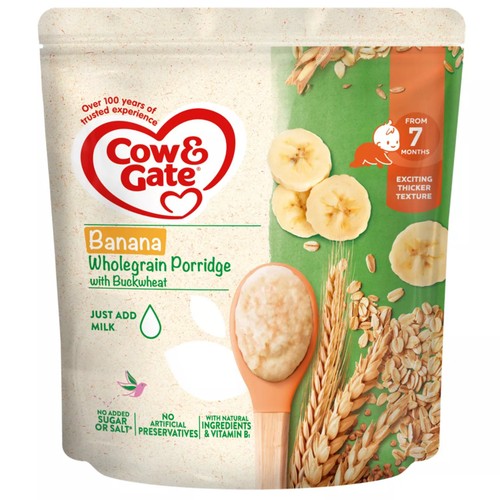 Cow & Gate Banana Wholegrain Porridge Baby Cereal 7+ Months