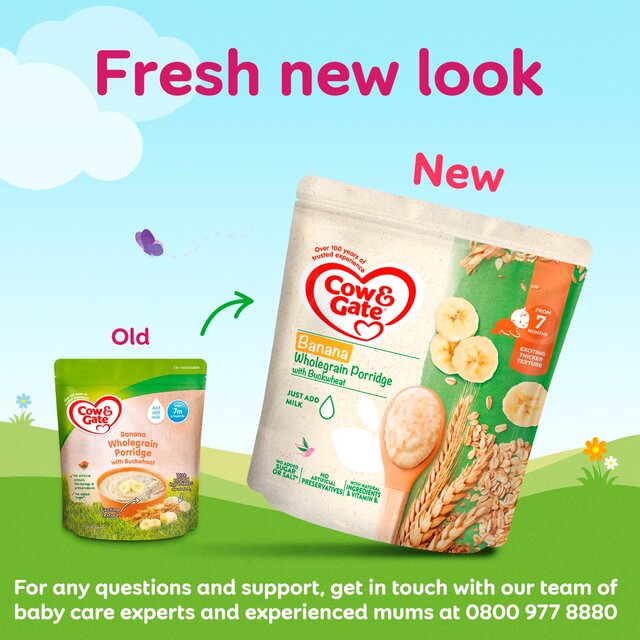 Cow & Gate Banana Wholegrain Porridge Baby Cereal 7+ Months thumbnail 5
