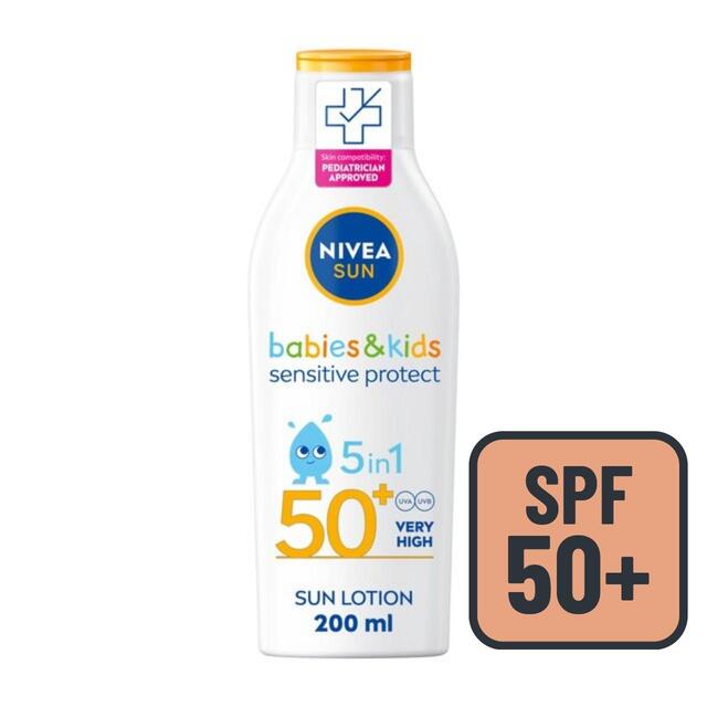NIVEA SUN Kids Sensitive Protect SPF 50+ Sun Lotion
