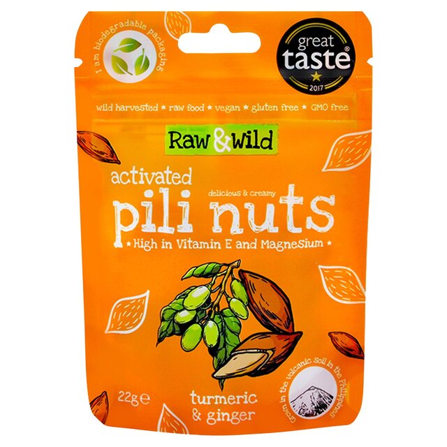 Raw & Wild Activated Pili Nuts Turmeric & Ginger Organic