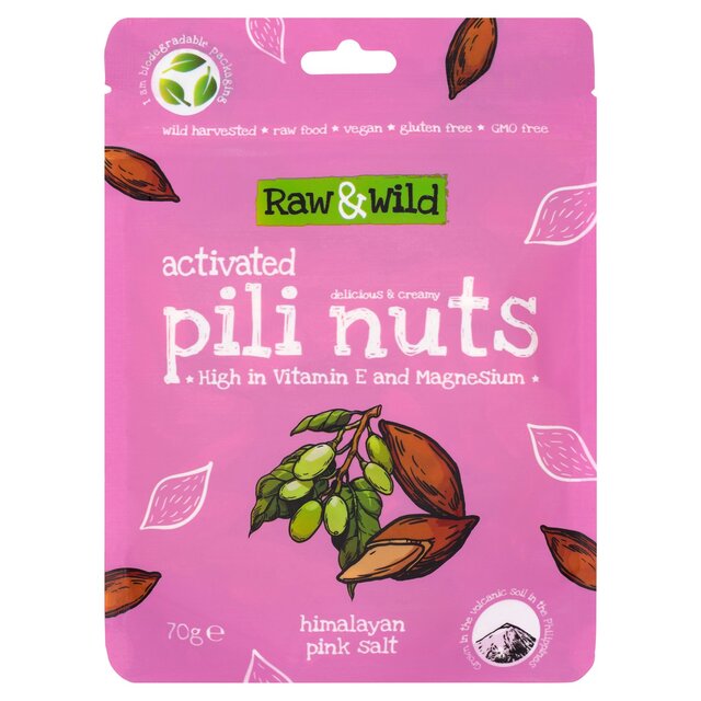 Raw & Wild Activated Pili Nuts Himalayan Pink Salt Organic