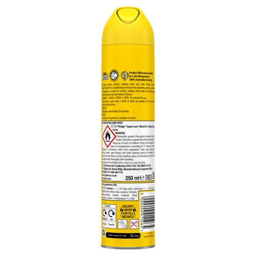 Pledge Expert Care, Wood Polish Aerosol, Amber & Argan thumbnail 2