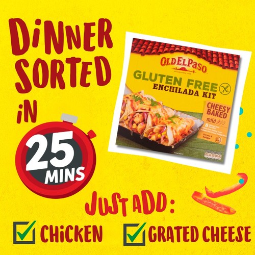 Old El Paso Mexican Gluten Free Cheesy Baked Enchilada Kit thumbnail 6