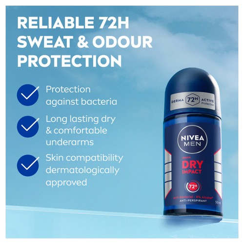 NIVEA MEN Dry Impact Anti-Perspirant Deodorant Roll-On  thumbnail 2