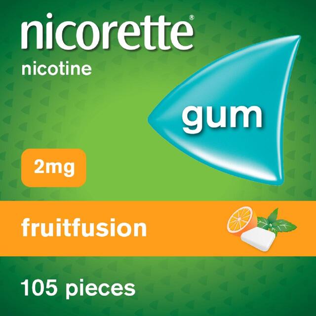 Nicorette Fruit Fusion Chewing Gum, 2 mg, 105 Pieces (Stop Smoking Aid)