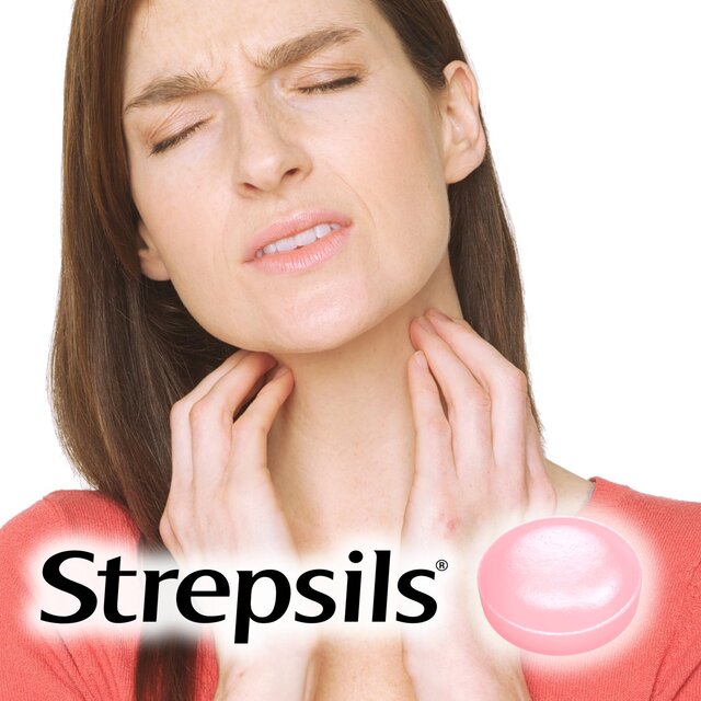 Strepsils Strawberry Sugar Free Sore Throat Lozenges thumbnail 3