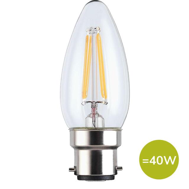 TCP Candle Clear Bayonet 40W Light Bulb thumbnail 3