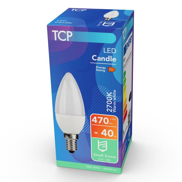 TCP Candle Coated Small Screw 40W Light Bulb thumbnail 2