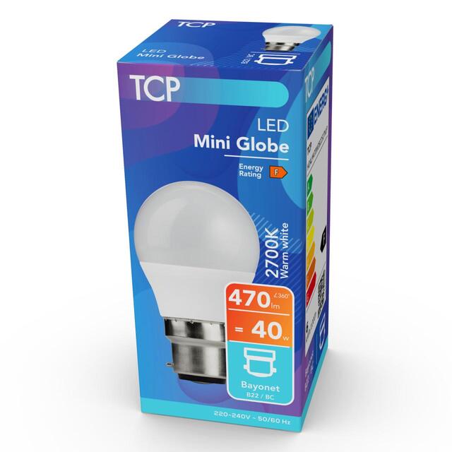 TCP Mini Globe Bayonet 40W Light Bulb thumbnail 2