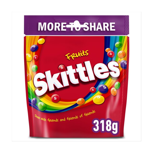 Skittles Vegan Chewy Sweets Fruit Flavoured Sharing Pouch Bag