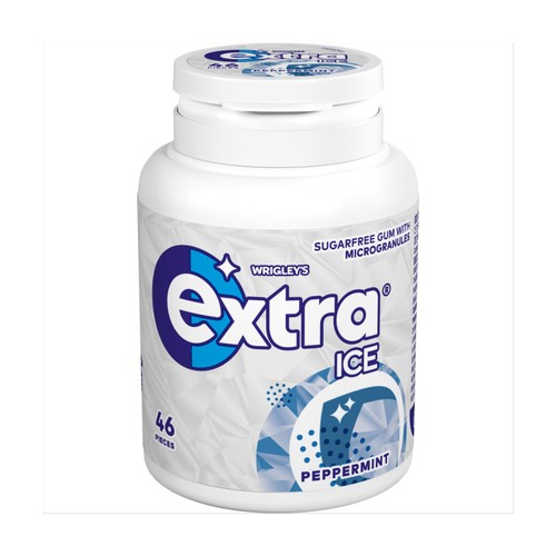 Extra Ice Peppermint Sugarfree Chewing Gum Bottle 46 Pieces thumbnail 2