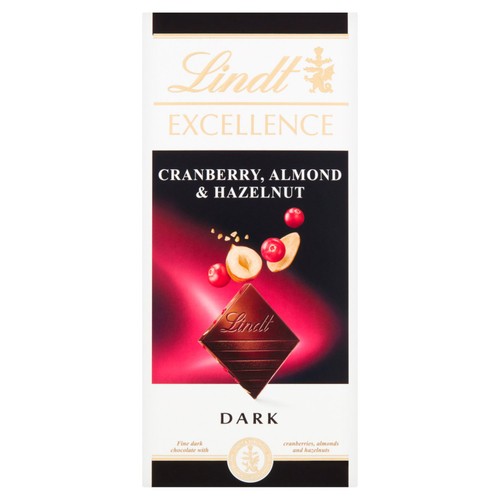 Lindt Excellence Cranberry, Almond & Hazelnut Dark Chocolate Bar thumbnail 3