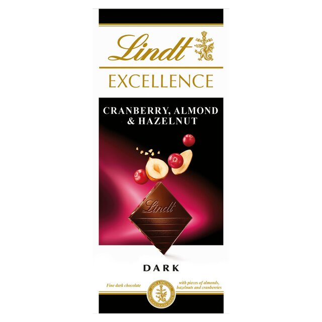 Lindt Excellence Cranberry, Almond & Hazelnut Dark Chocolate Bar thumbnail 2