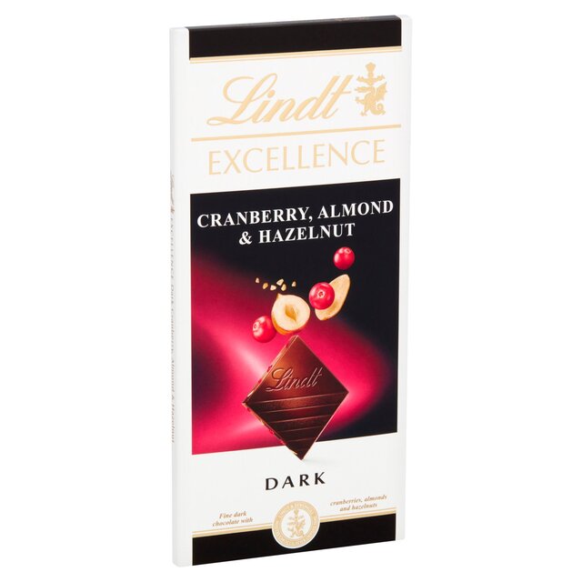 Lindt Excellence Cranberry, Almond & Hazelnut Dark Chocolate Bar thumbnail 3
