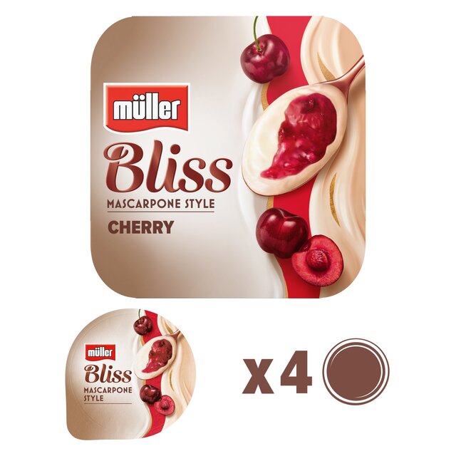 Muller Bliss Mascarpone Style Cherry Yogurts