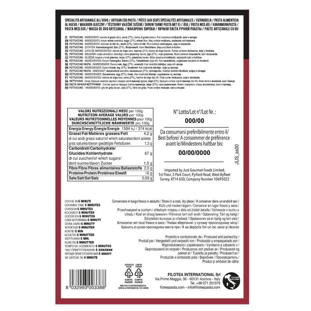 Filotea Fettuccine Artisan Egg Pasta thumbnail 2