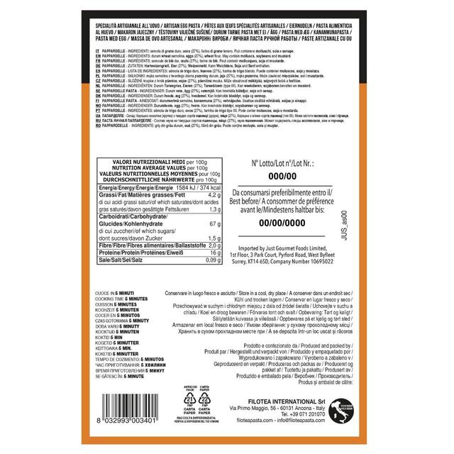 Filotea Pappardelle Artisan Egg Pasta thumbnail 2
