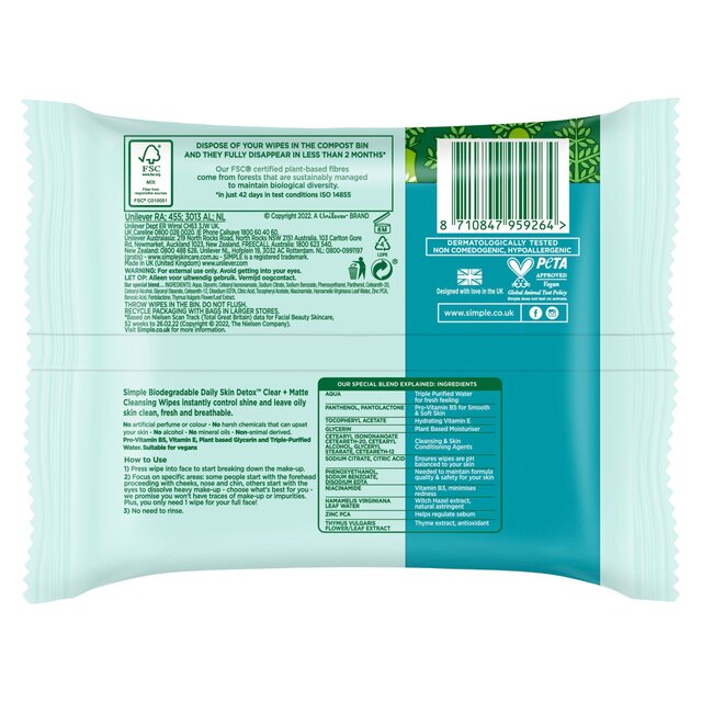 Simple Wipes Daily Detox Matte thumbnail 5
