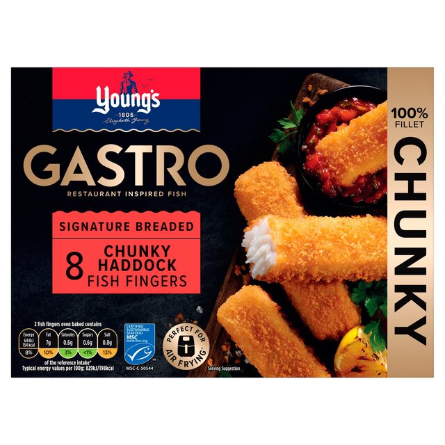 Young's Gastro 8 MSC Signature Breaded Haddock Fish Fingers