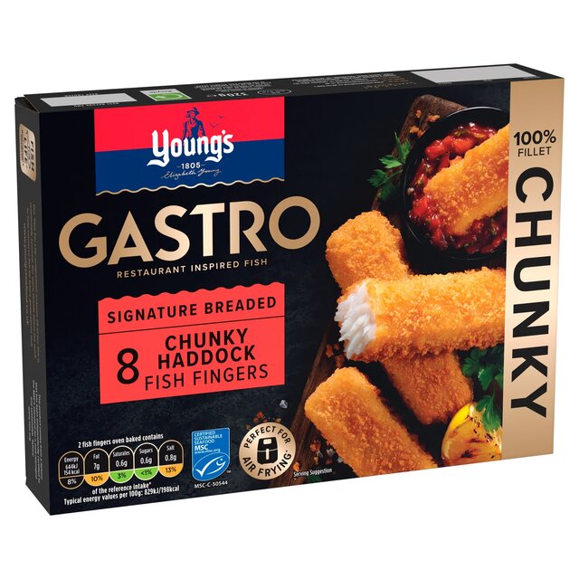 Young's Gastro 8 MSC Signature Breaded Haddock Fish Fingers thumbnail 2
