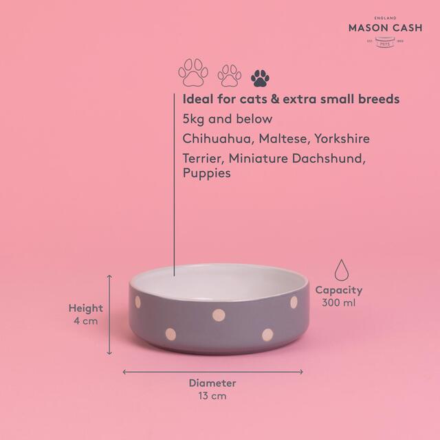 Mason Cash Polka Dot Grey 13cm Pet Bowl thumbnail 3