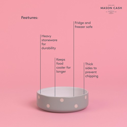 Mason Cash Polka Dot Sage 13cm Pet Bowl thumbnail 3
