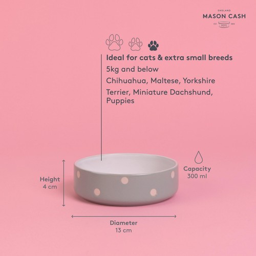 Mason Cash Polka Dot Sage 13cm Pet Bowl thumbnail 5