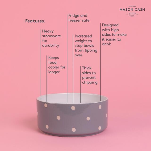 Mason Cash Polka Dot Grey 18cm Pet Bowl thumbnail 4