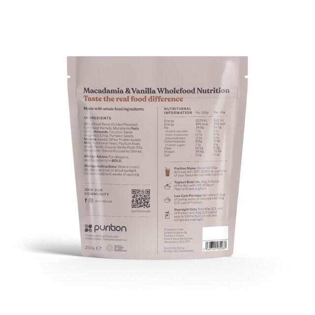 Purition Macadamia & Vanilla Wholefood Nutrition Powder thumbnail 2