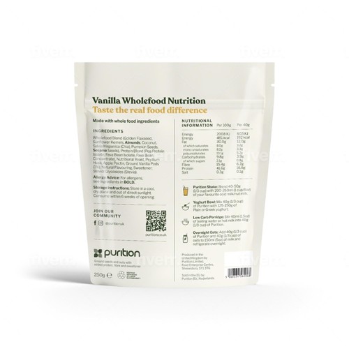 Purition Vanilla Vegan Wholefood Nutrition Powder  thumbnail 2
