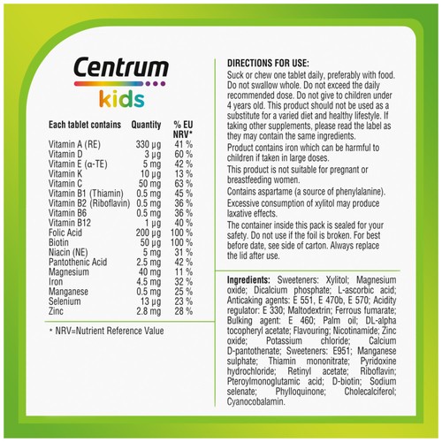 Centrum Kids Multivitamins & Minerals Tablets, 30s thumbnail 4