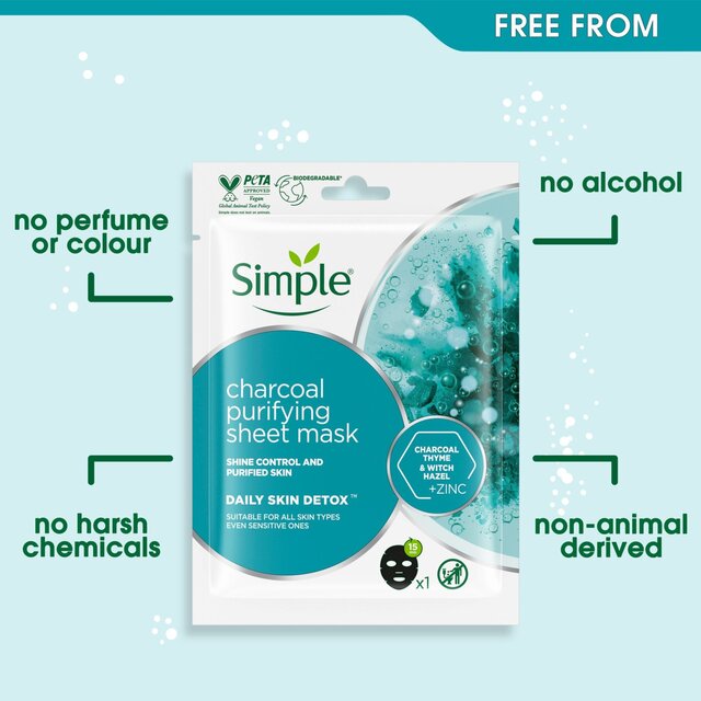 Simple Detox Purifying Charcoal Sheet Mask thumbnail 3