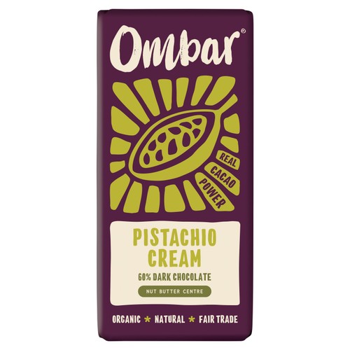 Ombar Centres Pistachio Organic Vegan Fair Trade Chocolate