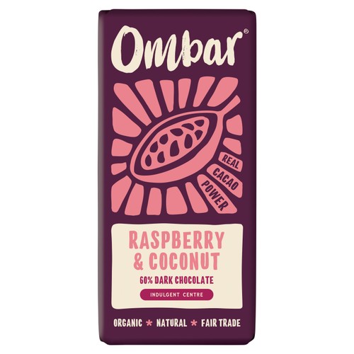 Ombar Centres Raspberry & Coconut Organic Vegan Fair Trade Chocolate