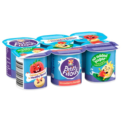 Petits Filous Kids No Added Sugar Strawberry & Banana Yoghurt Pots thumbnail 2