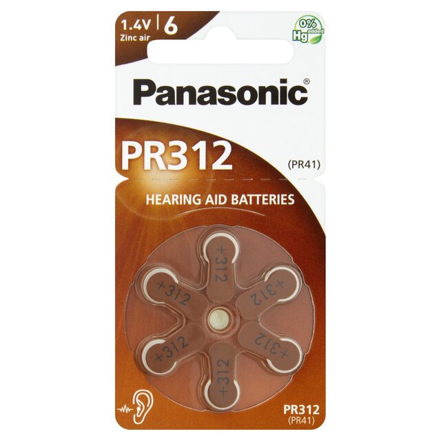 Panasonic PR-312 Zinc Air Hearing Aid Batteries