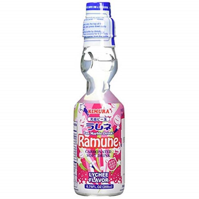 Kimura Ganso Ramune Lychee Carbonated Soft Drink