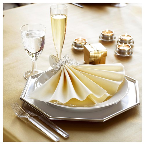 Gold DuniSilk Table Cover 138x220cm thumbnail 3