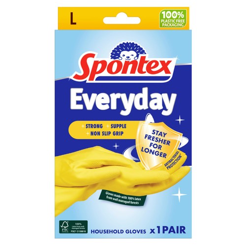 Spontex Everyday Protect Rubber Gloves Large
