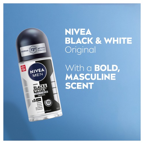 NIVEA MEN Black & White Original Anti-Perspirant Deodorant Roll-On thumbnail 2